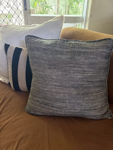 Customer photo review of Weave Herring Piped Black Lounge Cushion 55 x 55cm