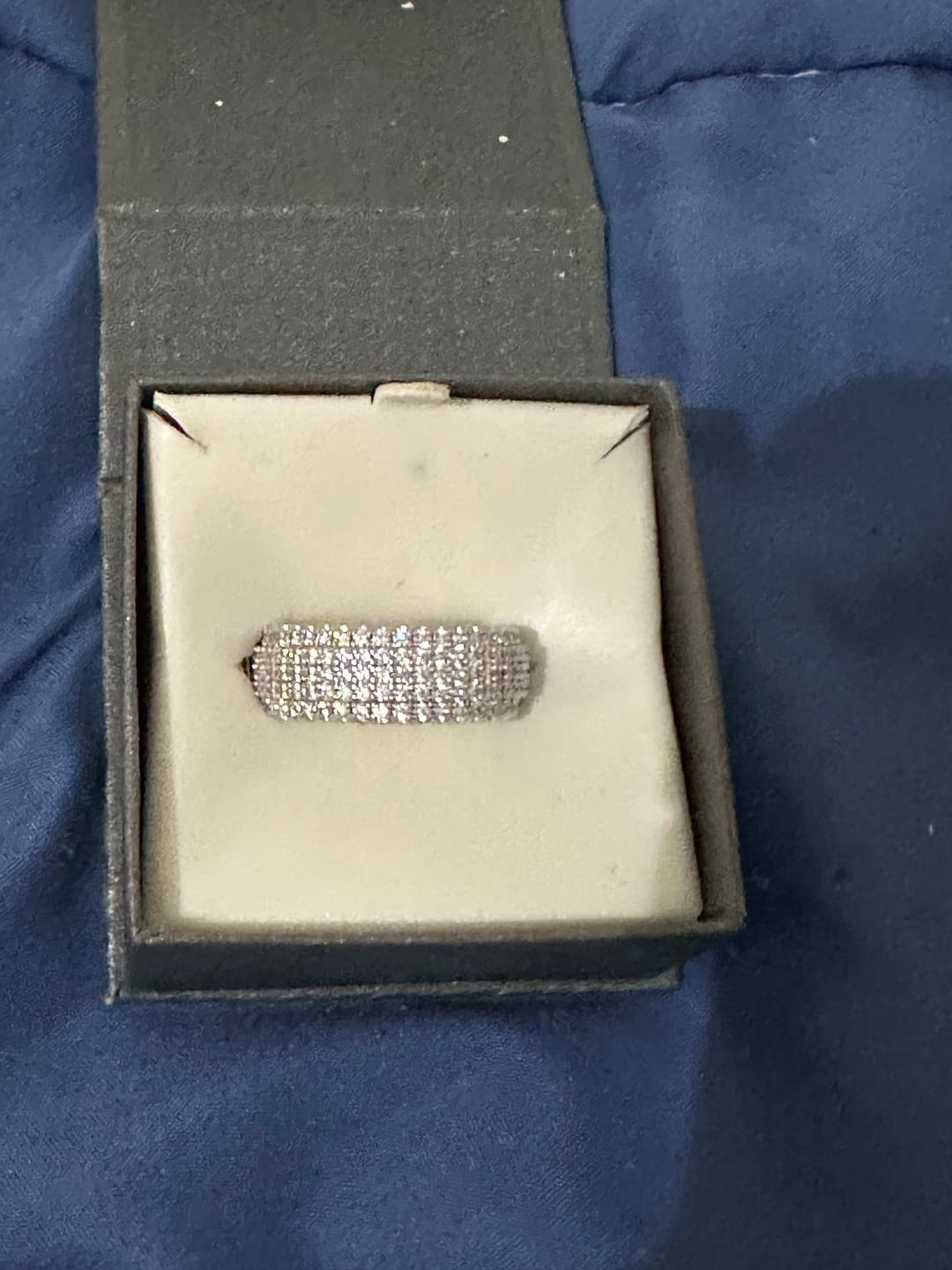 Customer photo review of 5 Row Paved Ring - White Gold