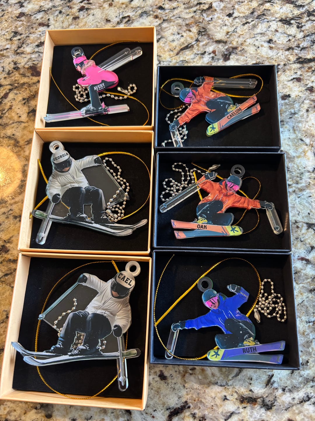 Customer photo review of Skiing Fun Personalized Name Shaped Ornament, Gift Idea For Skiing Lovers