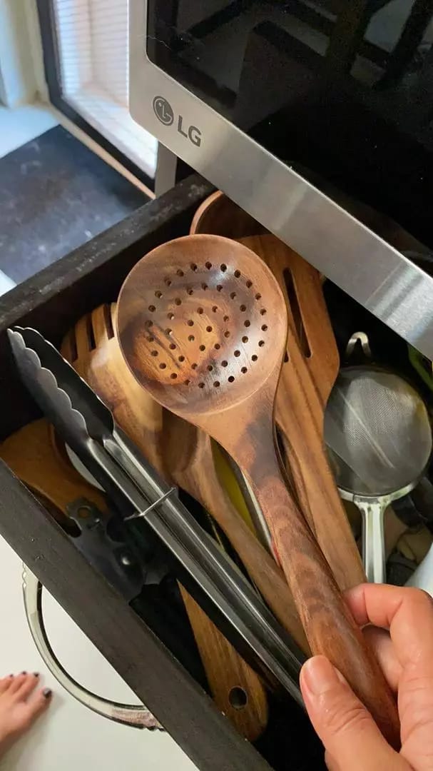 Customer photo review of Wooden Teak Utensils Set - 50% OFF SALE