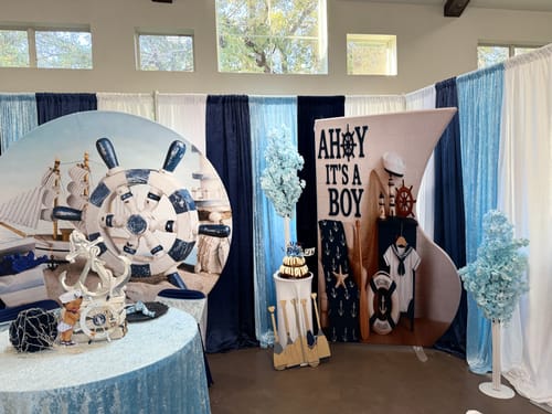 Customer photo review of 4x7ft Half Vase Backdrop Metal Frame Stand for Birthday Event Decoration