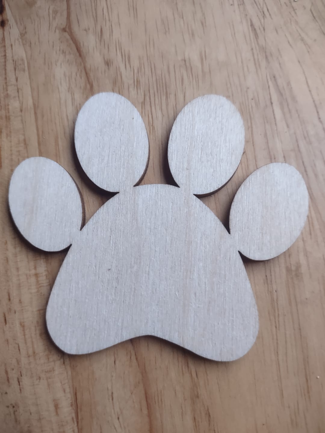 Customer photo review of Unfinished Wood Paw Print Shape - Pet Craft - up to 46"