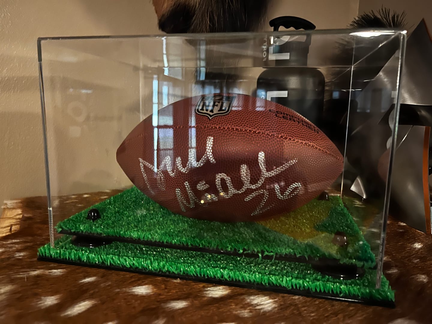 Customer photo review of Acrylic Full Size Football Display Case - Clear (A004/B41)
