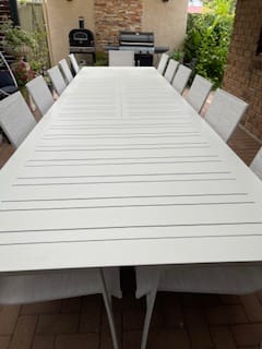 Customer photo review of Picque Outdoor Extension Table-White