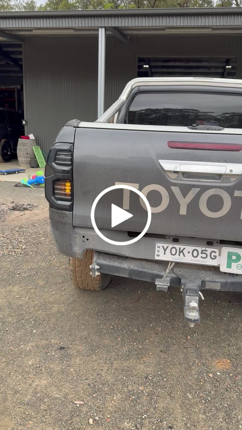 Customer video review of Blacked Out LED Tail Lights for Toyota N80 Hilux (GR Style)