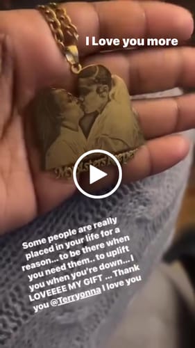 Customer video review of Custom Photo Engraved Pendant Necklace