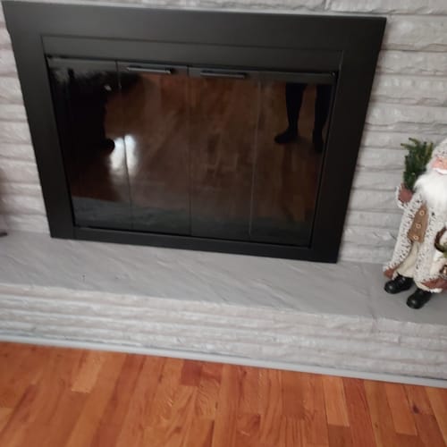 Customer photo review of Ardmore Flat Black Masonry Fireplace Door | Durable Design