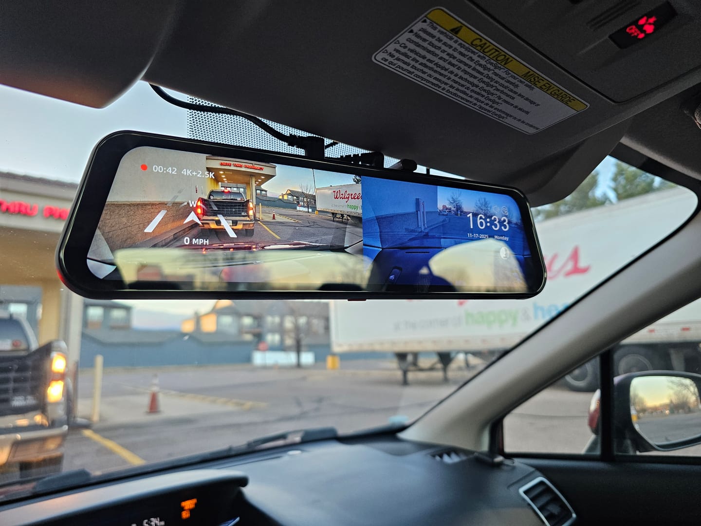 Customer photo review of WOLFBOX G900 TriPro Bumper Version 3 Channel Rearview Mirror with Exclusive 30-Month Warranty