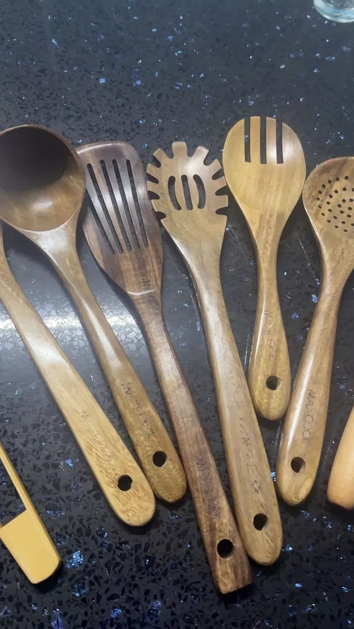 Customer photo review of Wooden Teak Utensils Set - 50% OFF SALE