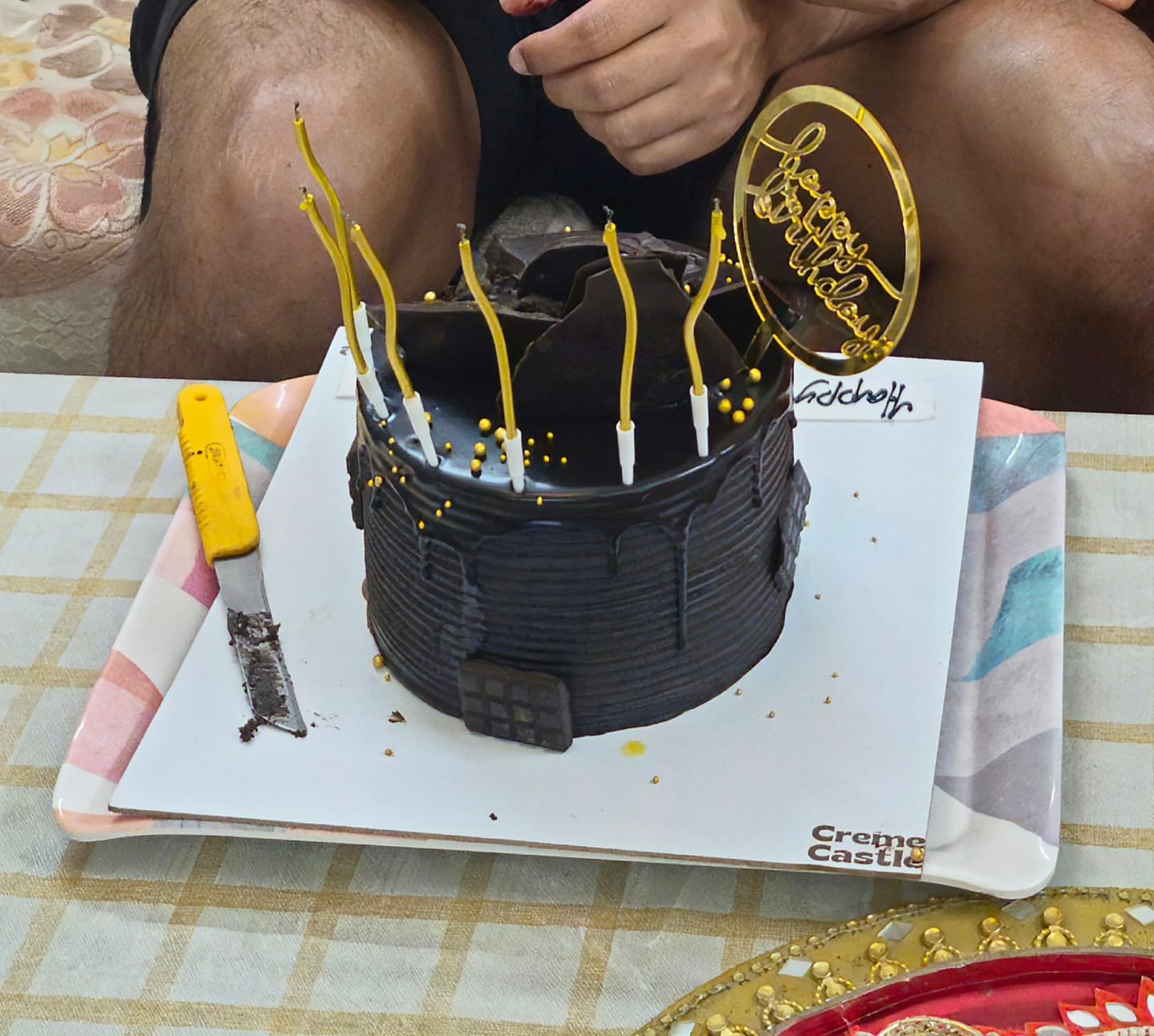 Customer photo review of Happy Birthday Chocolate Cake