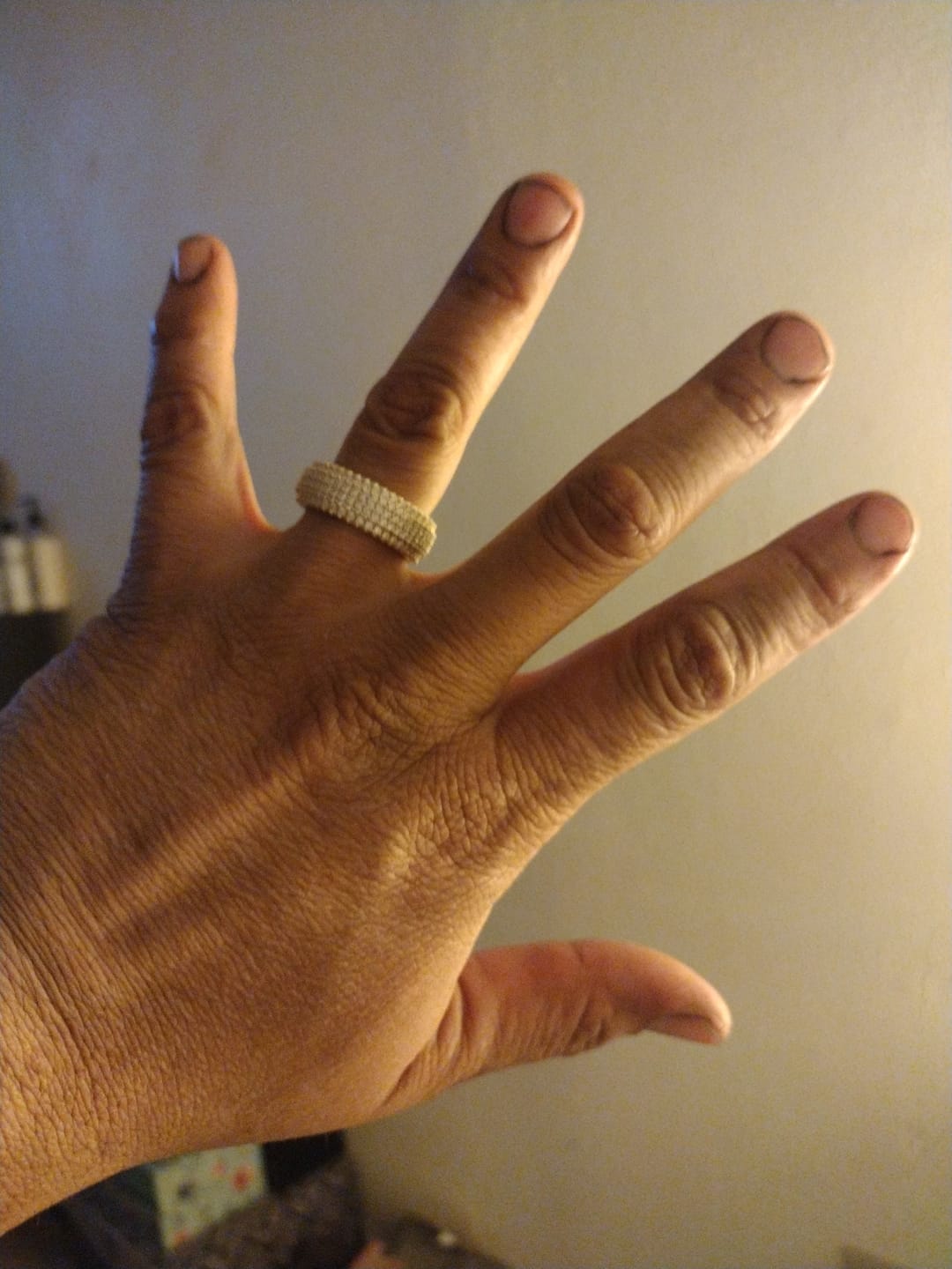 Customer photo review of 5 Row Paved Ring - Gold