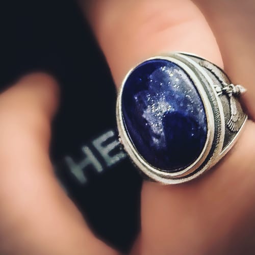 Customer photo review of Egyptian Isis Goddess Lapis Lazuli Ring
