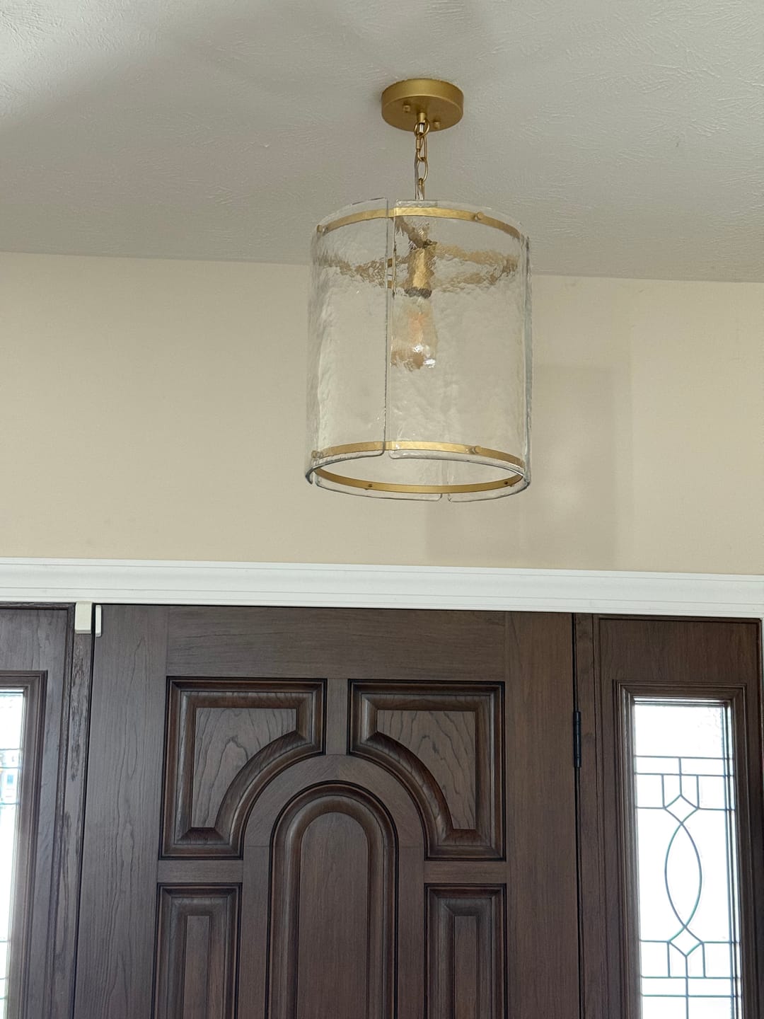 Customer photo review of Modern 1-Light Water Glass Cylinder Single Pendant