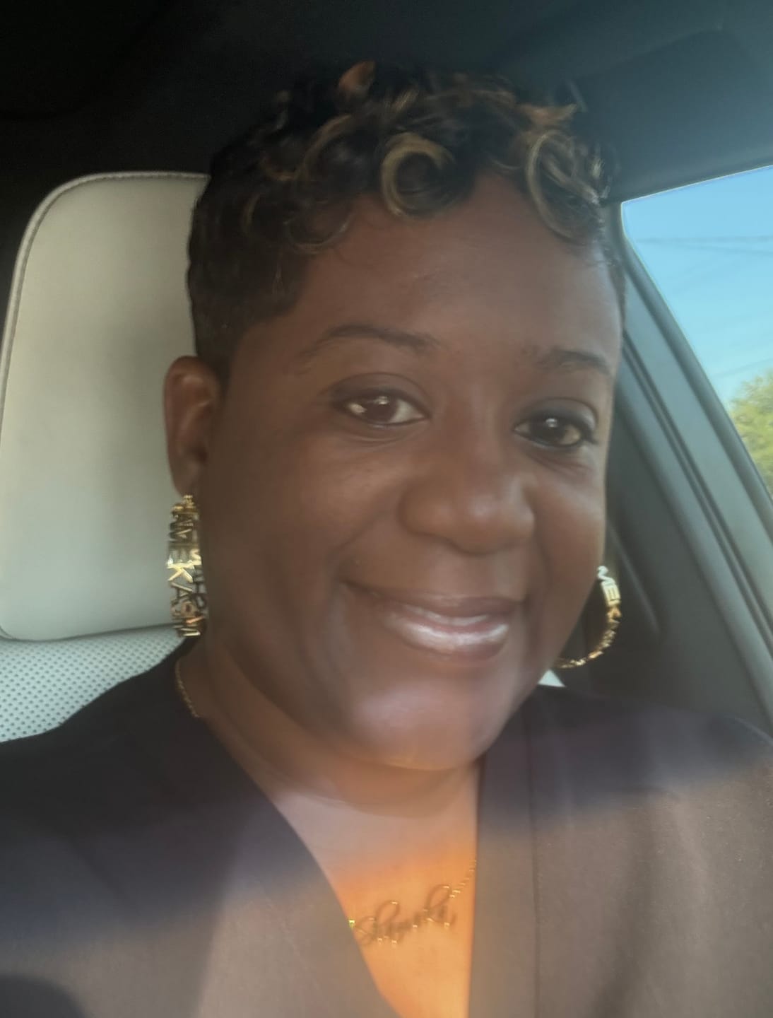 Customer photo review of Hoop Name Earrings