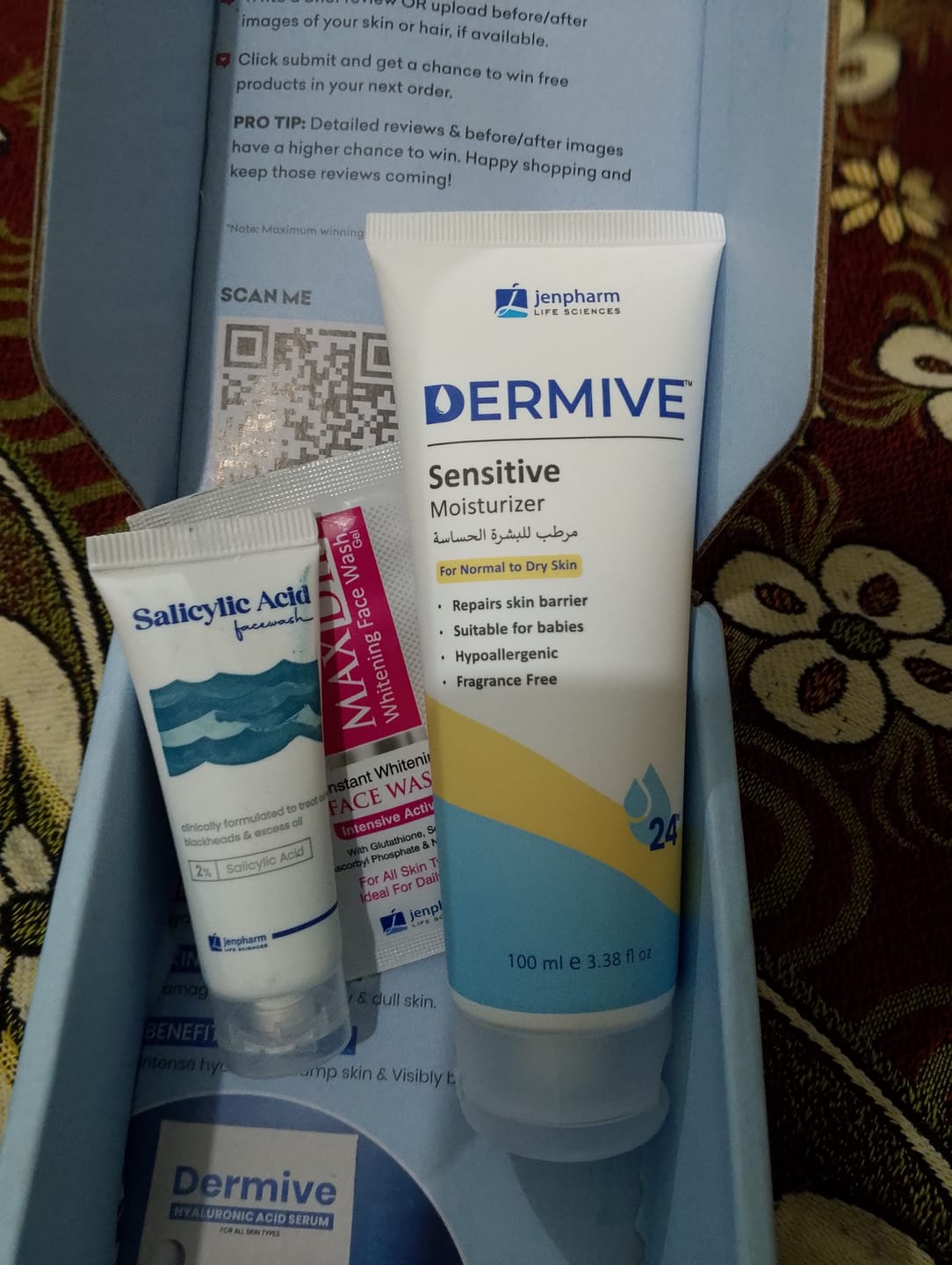 Customer photo review of Dermive Sensitive Moisturizer