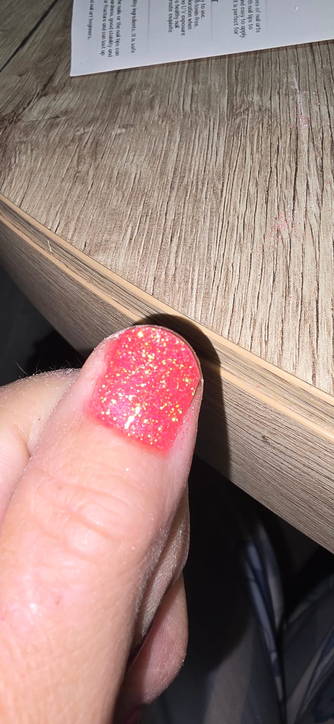Customer photo review of Sweet Pink Bling Dipping Powder
