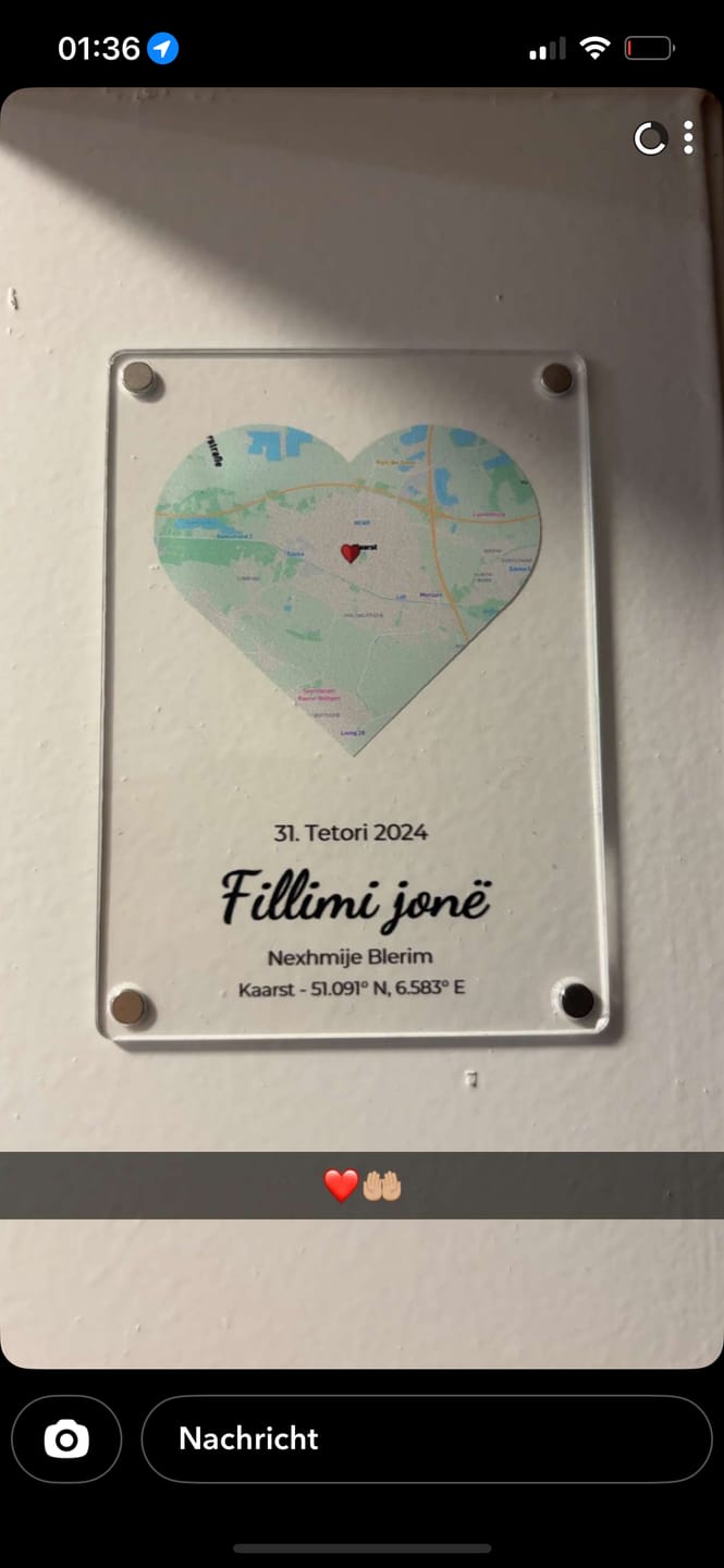 Customer photo review of "Unser Ereignis" - Acryl Magnet
