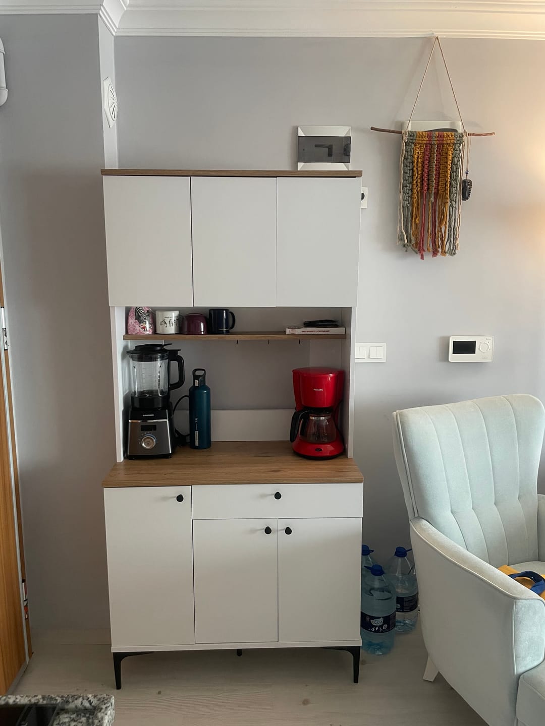 Customer photo review of Rani JE196 Çok Amaçlı Dolap 6 Kapaklı 1 Çekmeceli Kiler Mutfak Dolabı Sepet Ceviz - Beyaz