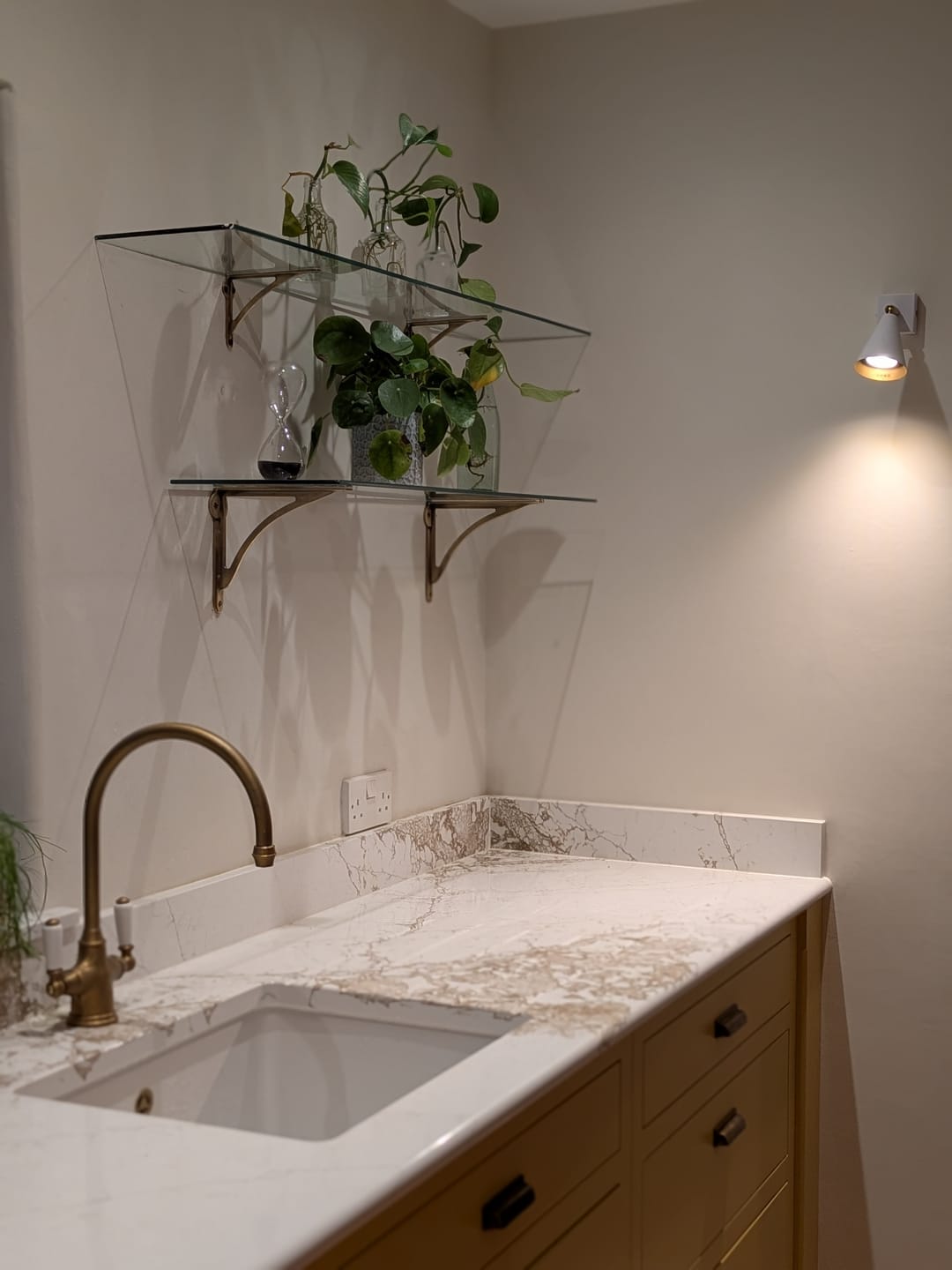 Customer photo review of Ironbridge Aged Brass Shelf Brackets | 4.5/6/7/8/10"