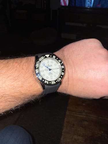 Customer photo review of Oceaneva 6000m GMT FULL LUME dial Deep Marine Explorer VI Grade 5 Titanium Automatic Watch