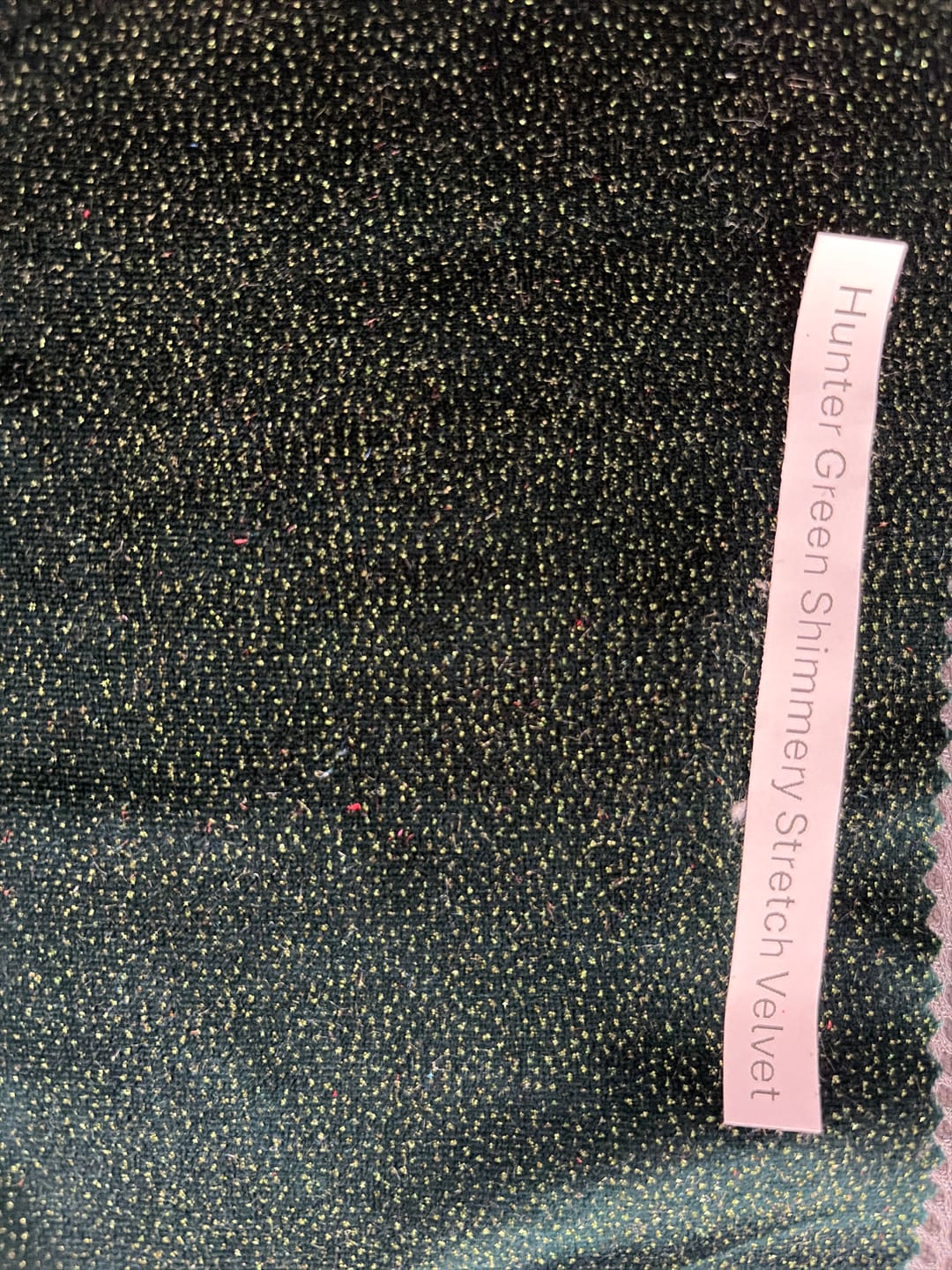 Customer photo review of Hunter Green Shimmery Stretch Velvet