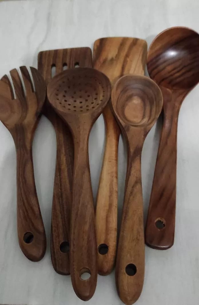 Customer photo review of Wooden Teak Utensils Set - 50% OFF SALE