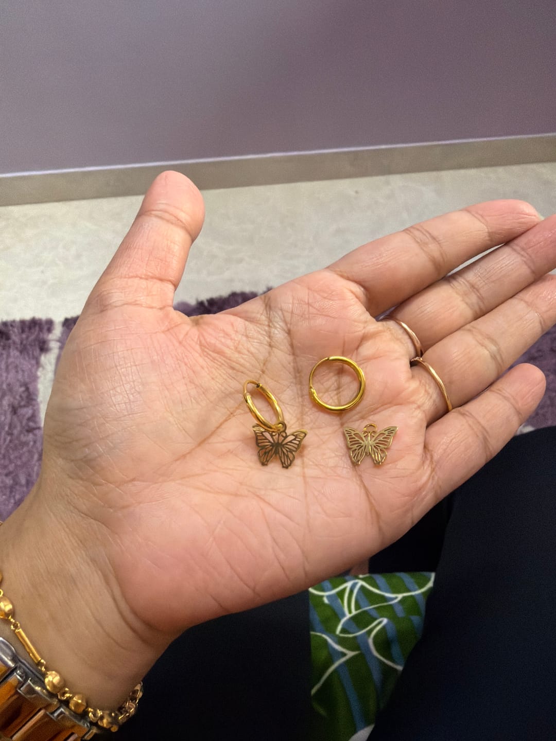 Customer photo review of Sylvia Butterfly Hoop Earrings