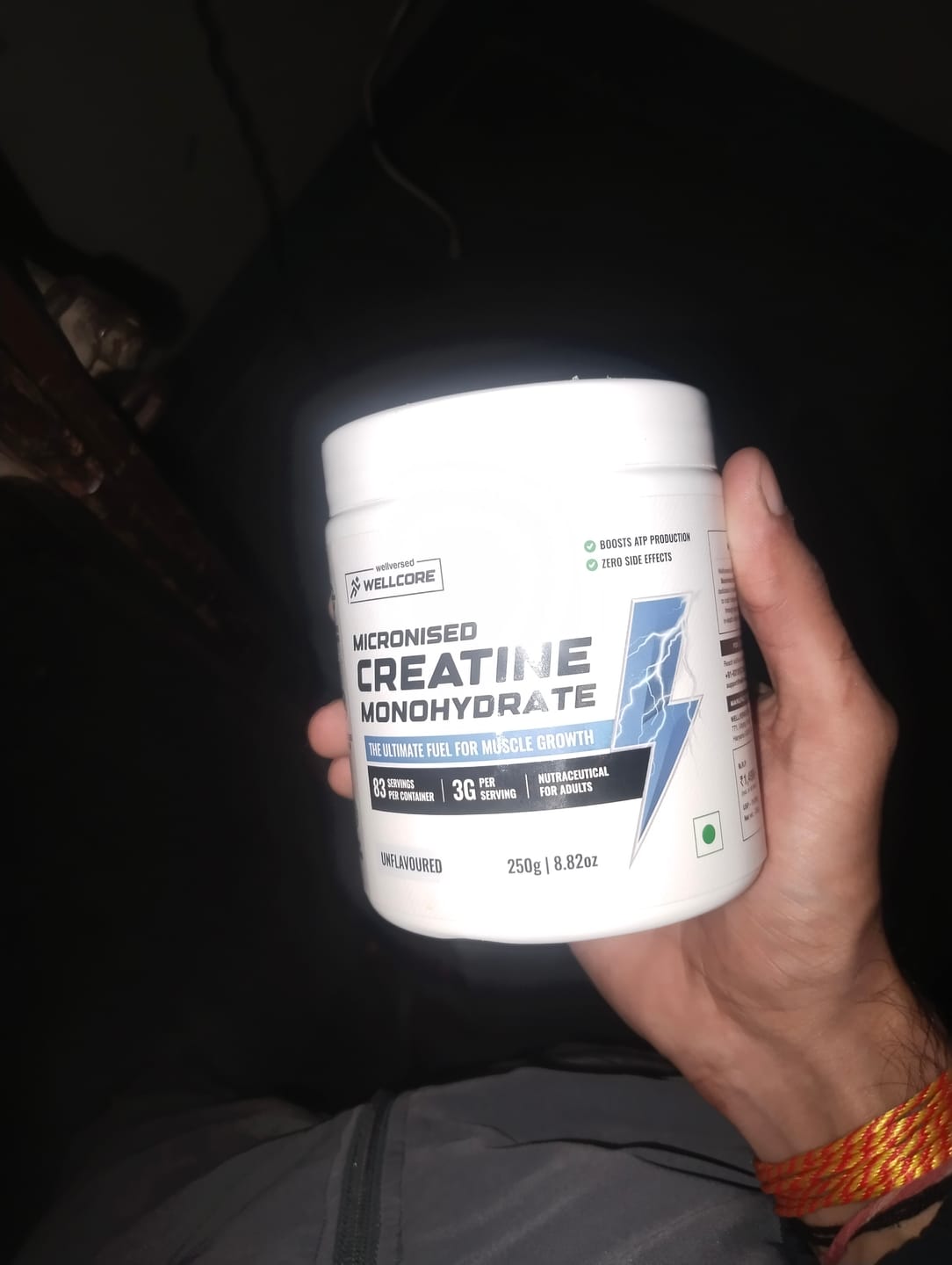 Customer photo review of Wellcore - Micronised Creatine Monohydrate (83 Servings, Unflavoured) + Premium Steel Shaker