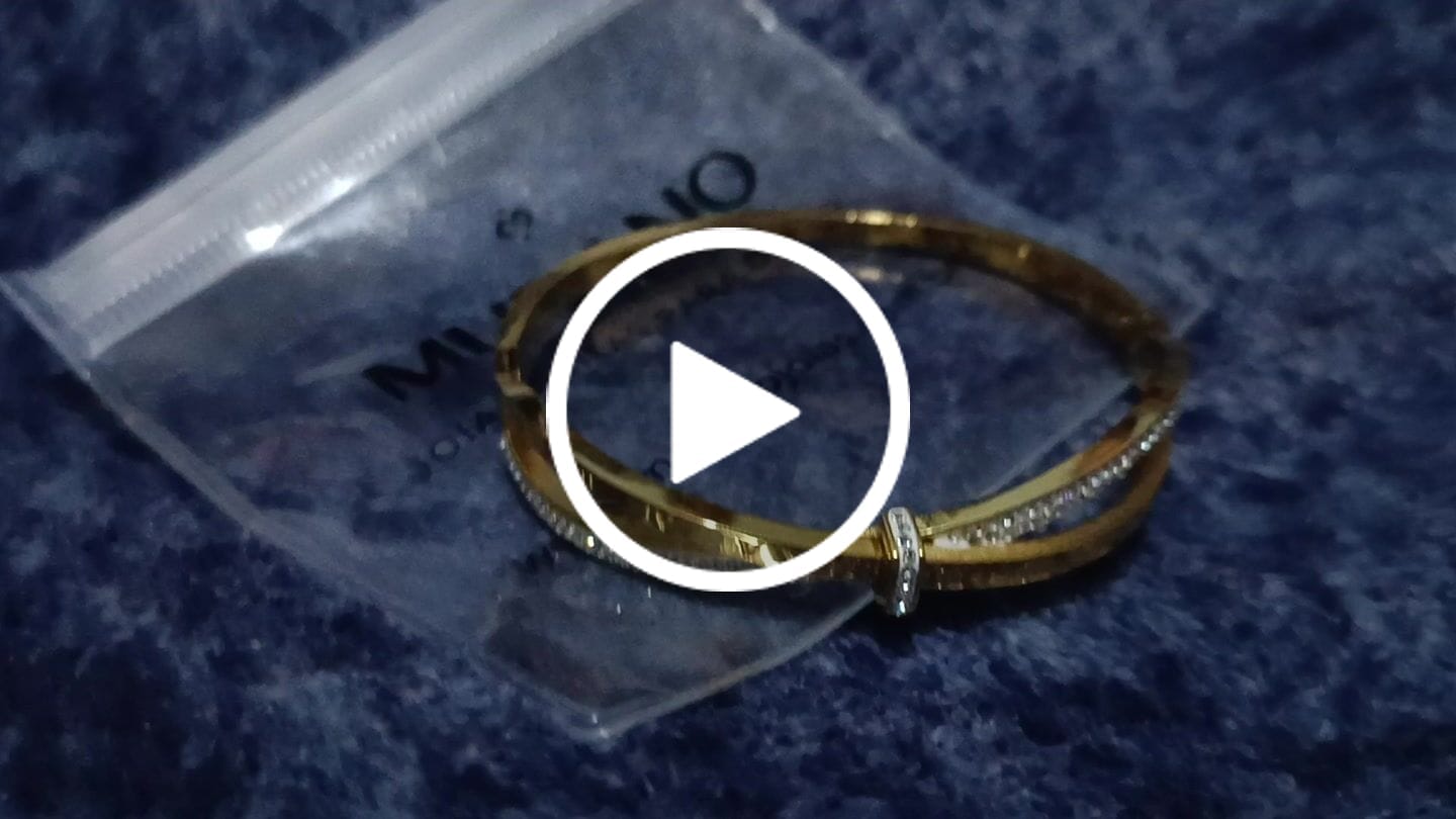 Customer video review of Bracelete Romano Zircônia Banhado em Ouro 18K