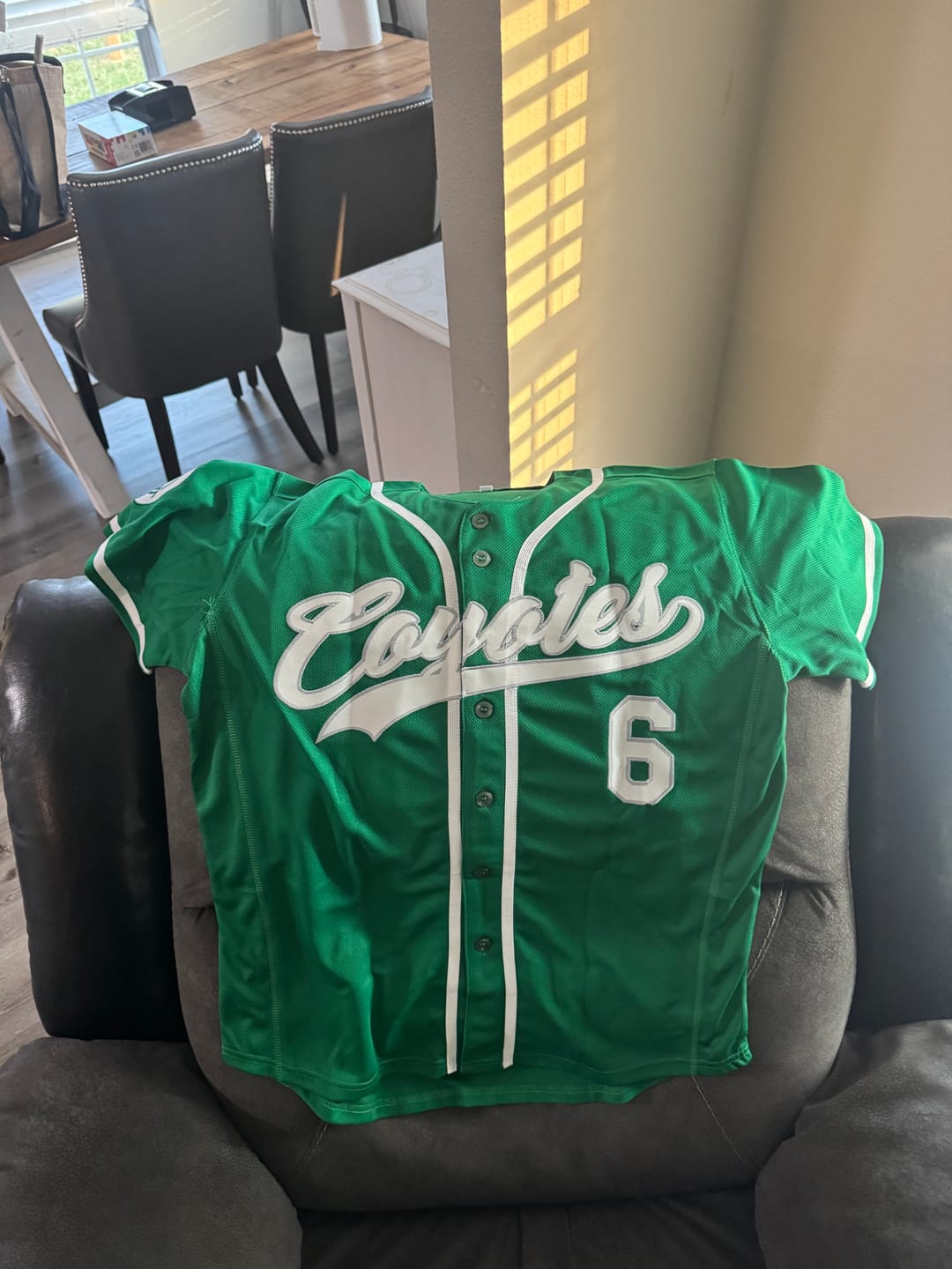 Customer photo review of Custom Kelly Green White-Gray Classic Style Authentic Baseball Jersey