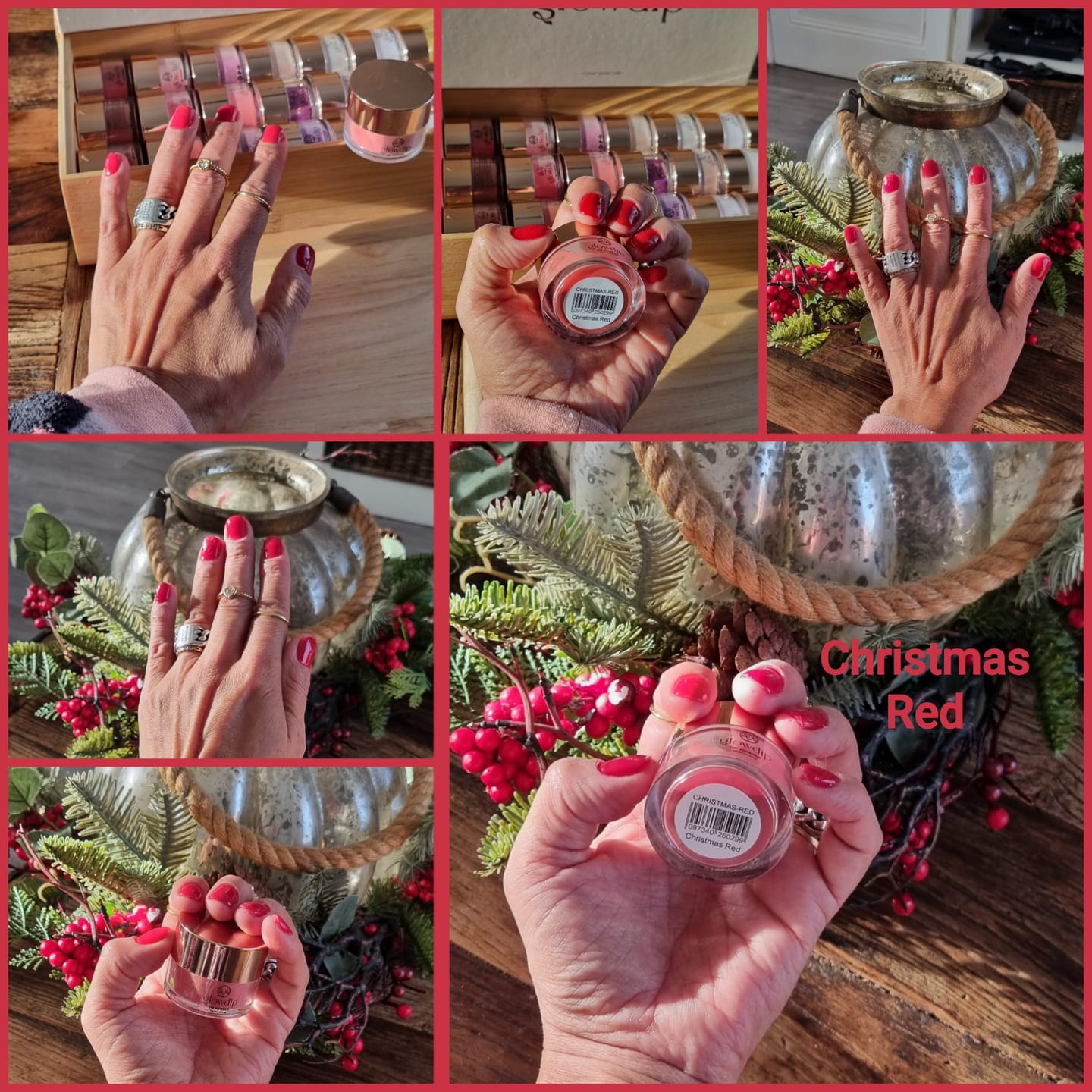 Customer photo review of Christmas Red Dipping Powder
