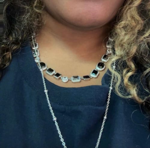 Customer photo review of [PRE-ORDER] Onyx (Black) Solstice Gemstone Necklace