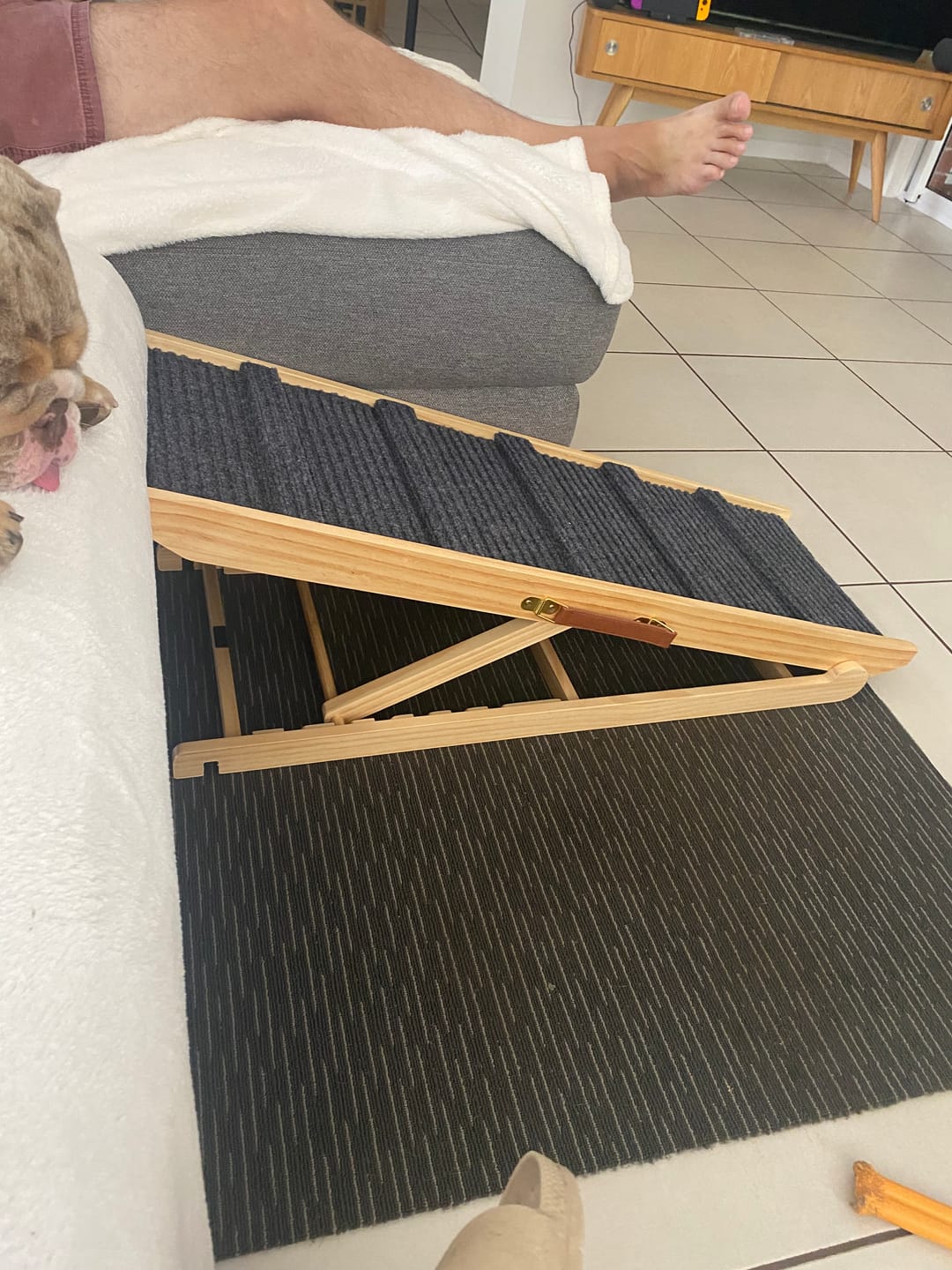Customer photo review of Premium Wooden Dog Ramp - Adjustable Height