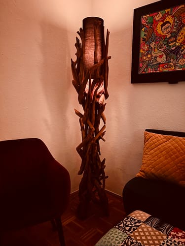 Customer photo review of Treibholz Stehlampe VILLA Lampenschirm Schwarz