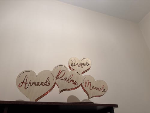 Customer photo review of Lampada Cuori Personalizzata Con Nomi Famiglia o Coppia
