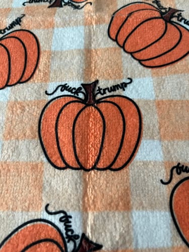 Customer photo review of Subtle F*ck Trump Pumpkin Hand Towel