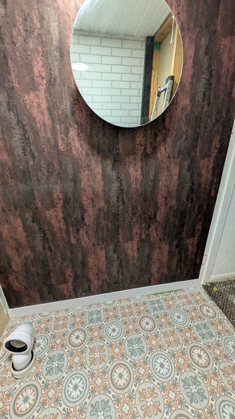 Customer photo review of 10mm Copper Retro Metallic Matt Shower Panel 1M x 2.4M