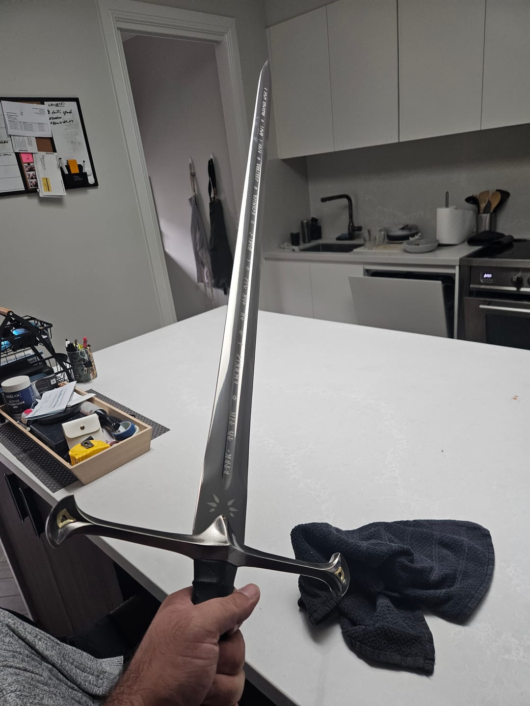 Customer photo review of Anduril Replica Sword of Aragorn II (Elessar) - from Lord of the Rings