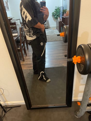 Customer photo review of Black Tech Pants