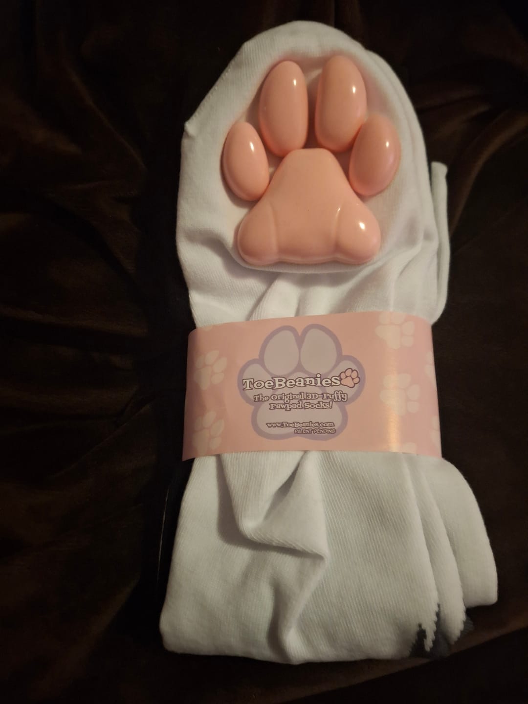Customer photo review of ToeBeanies Tuxedo Cat Socks