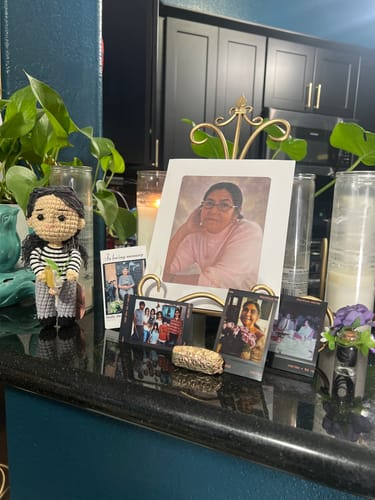 Customer photo review of Dolly® Personalized Crochet Doll with Photo Card