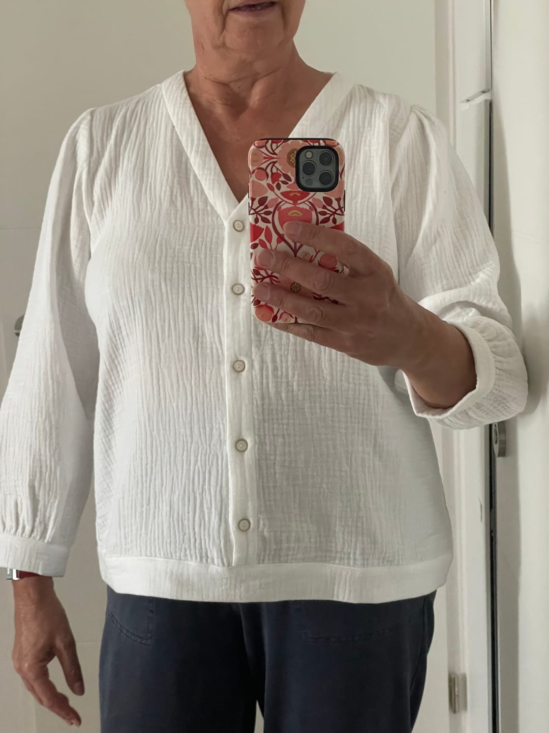 Customer photo review of Blouse Léocadie - triple gaze de coton blanche