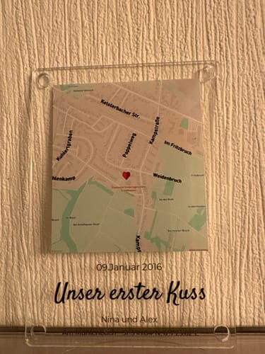 Kundenbewertung mit Foto zu "Unser Ereignis" - Acryl Magnet