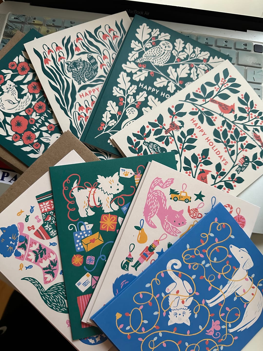 Customer photo review of Merry Pets Assorted Christmas Card Set