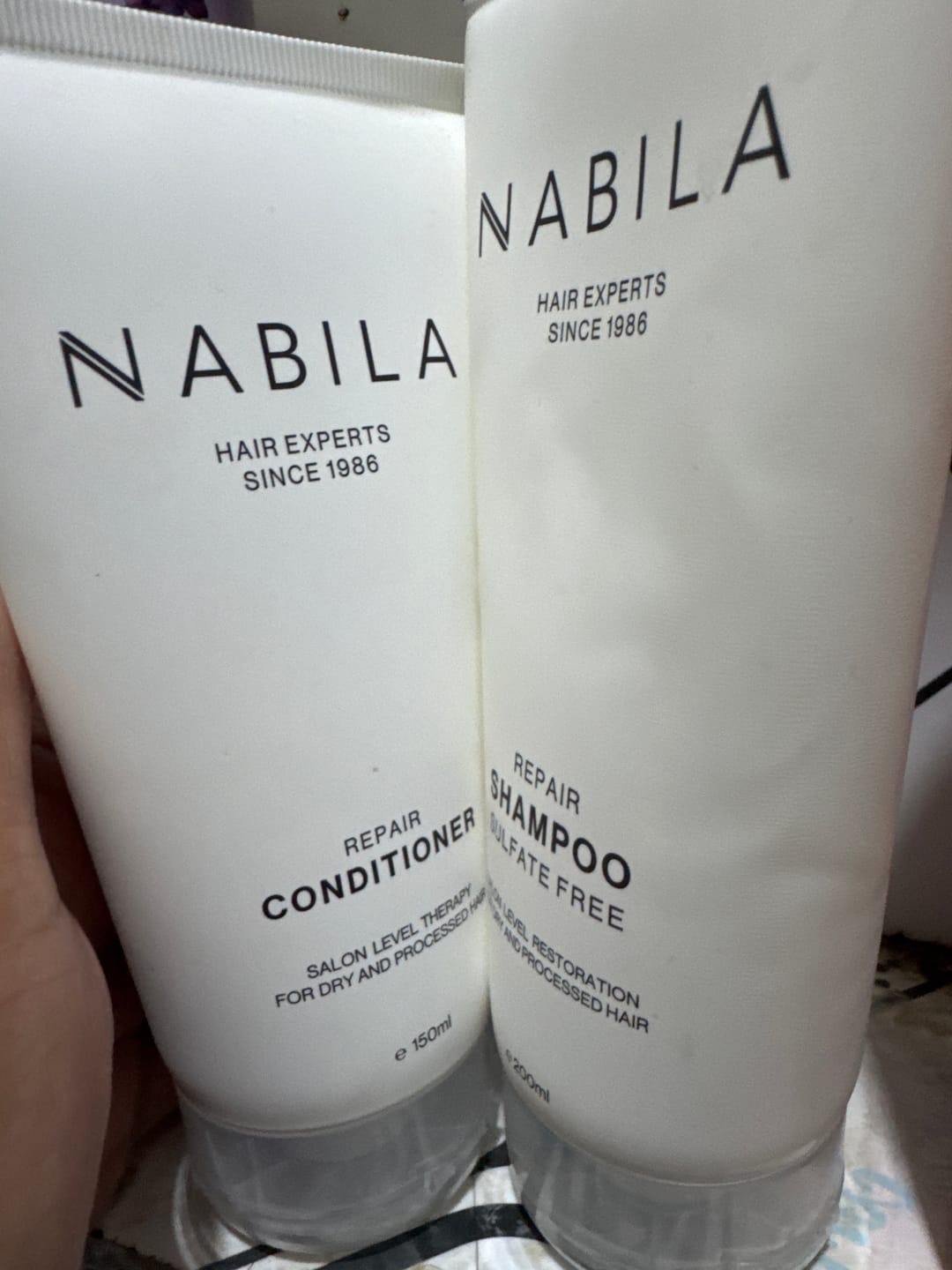 Customer photo review of NABILA Repair Shampoo Sulfate-Free | 200ml