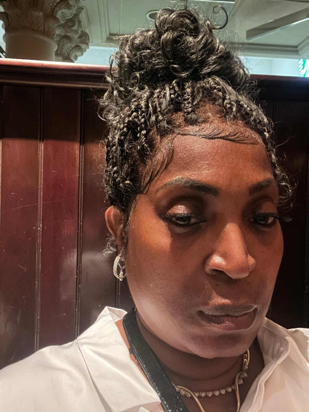Customer photo review of Kiki - Salt & Pepper 16" Swiss HD Full Lace Lightweight Boho Braided Wig (Human Hair & Synthetic Blend Curls)