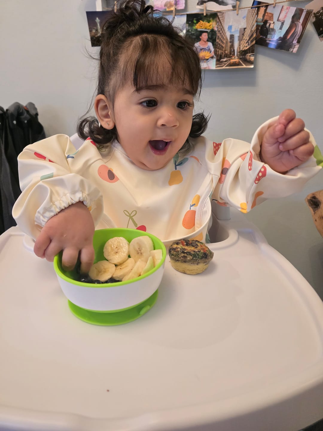 Customer photo review of Bee Clean Polyester Bib (Fruity)