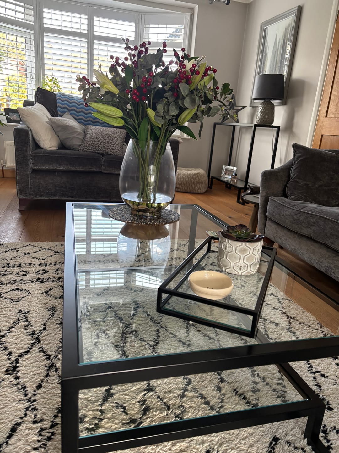 Customer photo review of Hudson Glass Metal Coffee Table - Black