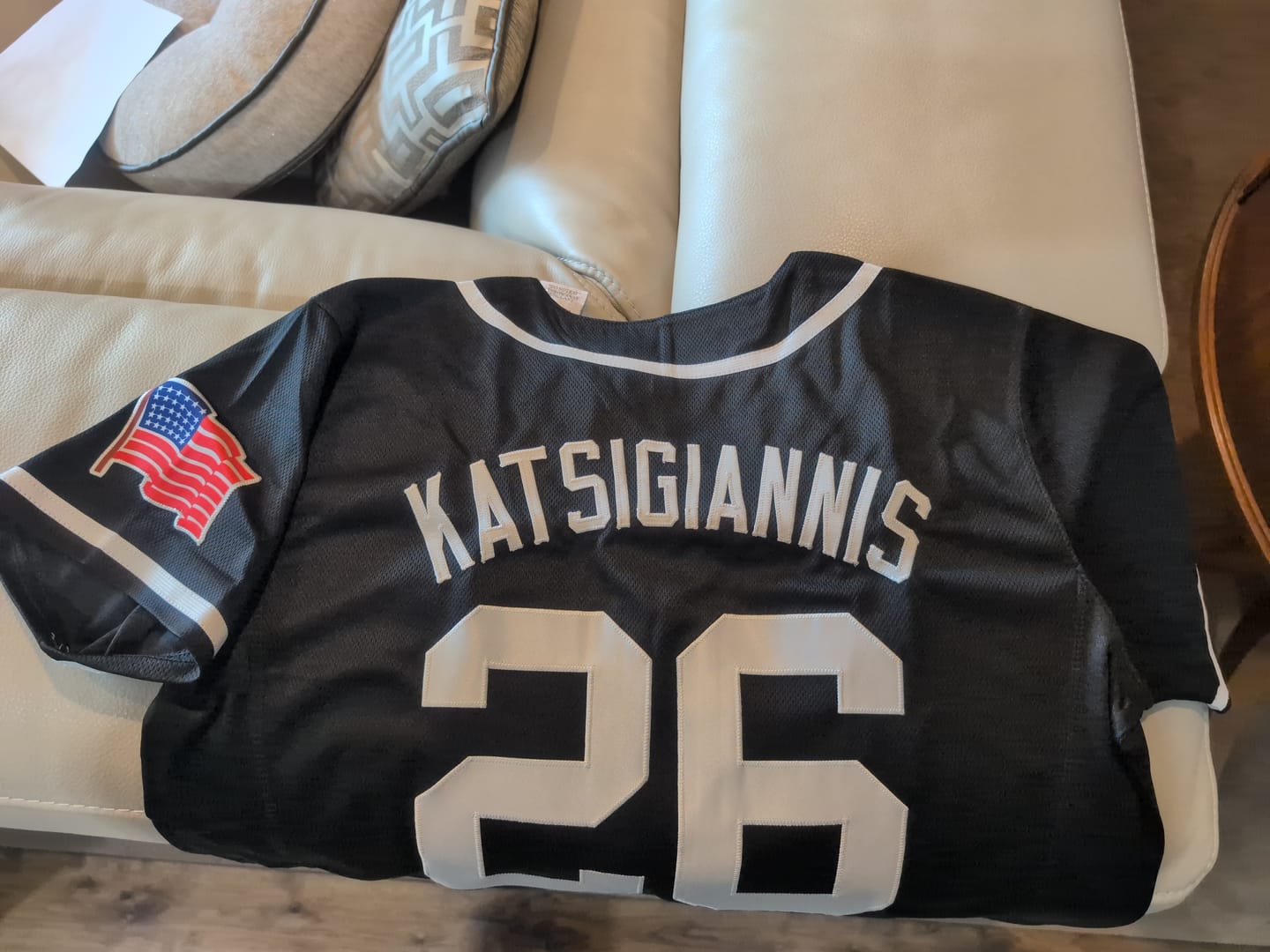 Customer photo review of Custom Black White Classic Style Authentic Baseball Jersey