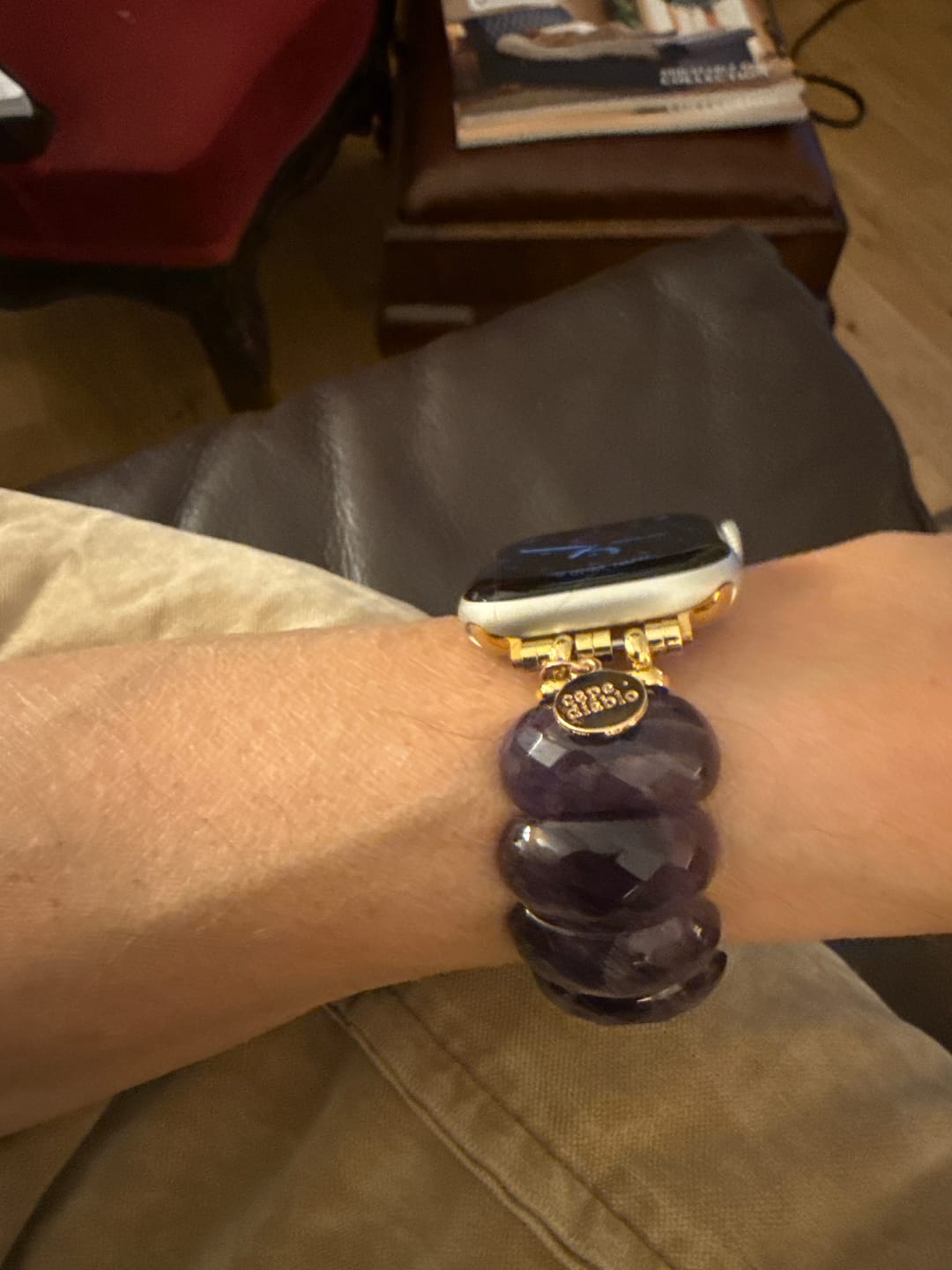 Customer photo review of Healing Amethyst Protection Stretch Apple Watch Strap